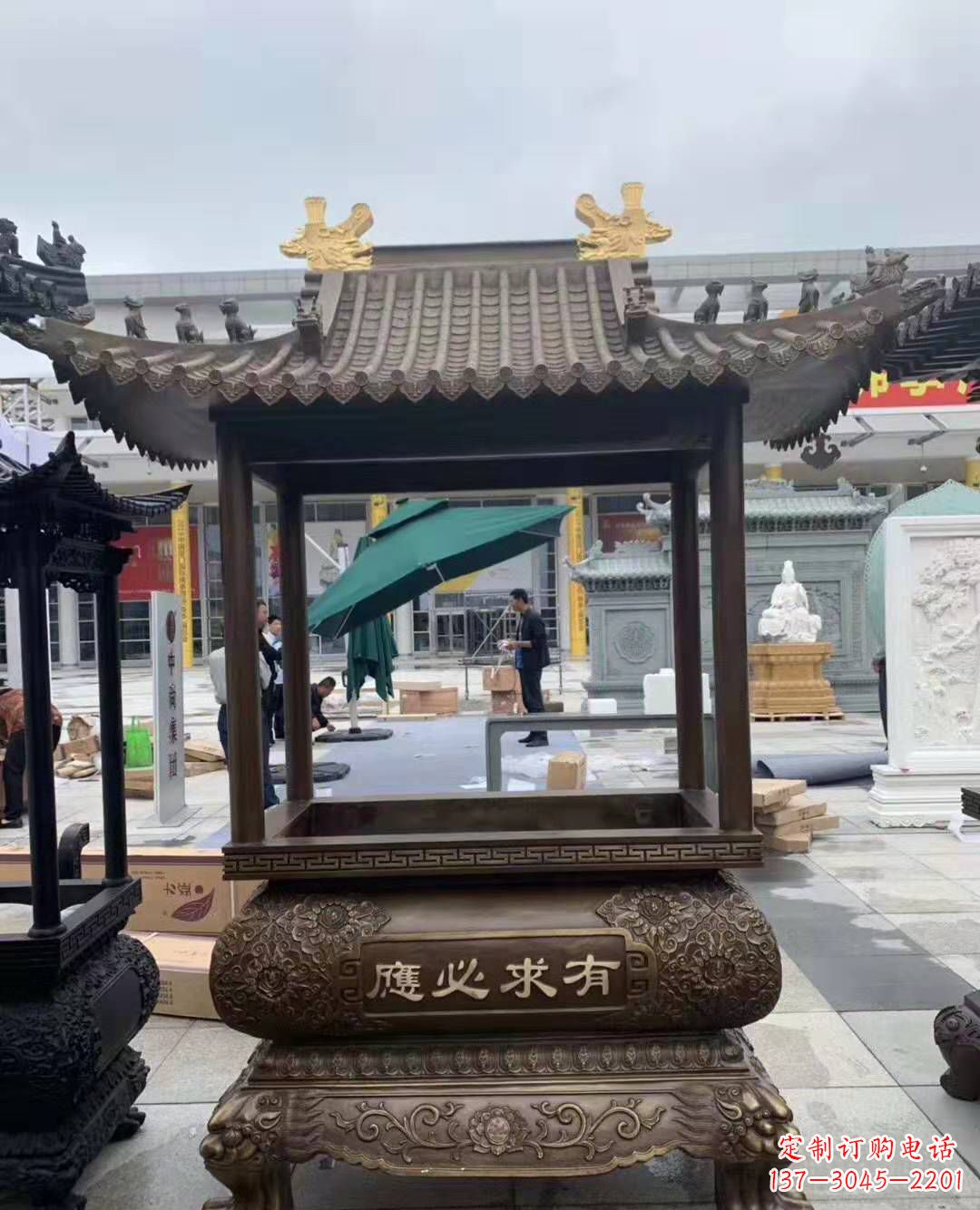 开封香炉铜雕户外摆件寺庙景观雕塑