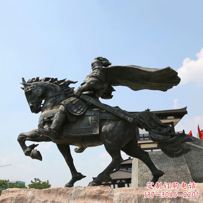 开封项羽骑马铜雕景观雕塑-景区景点历史名人西楚霸王雕像