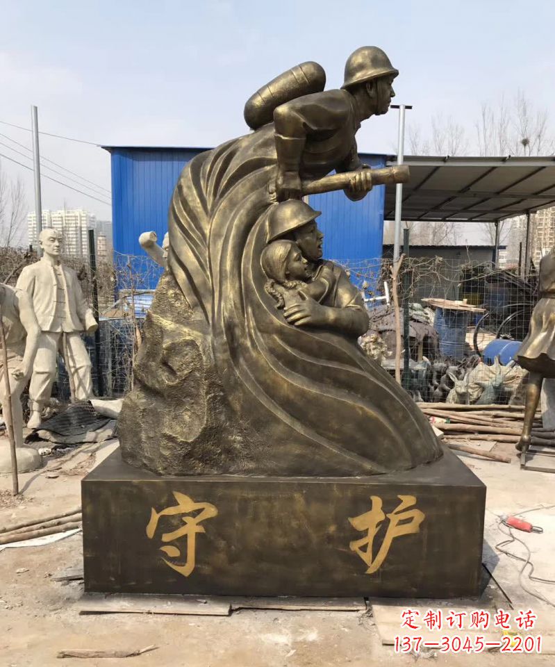 开封消防员铜雕112