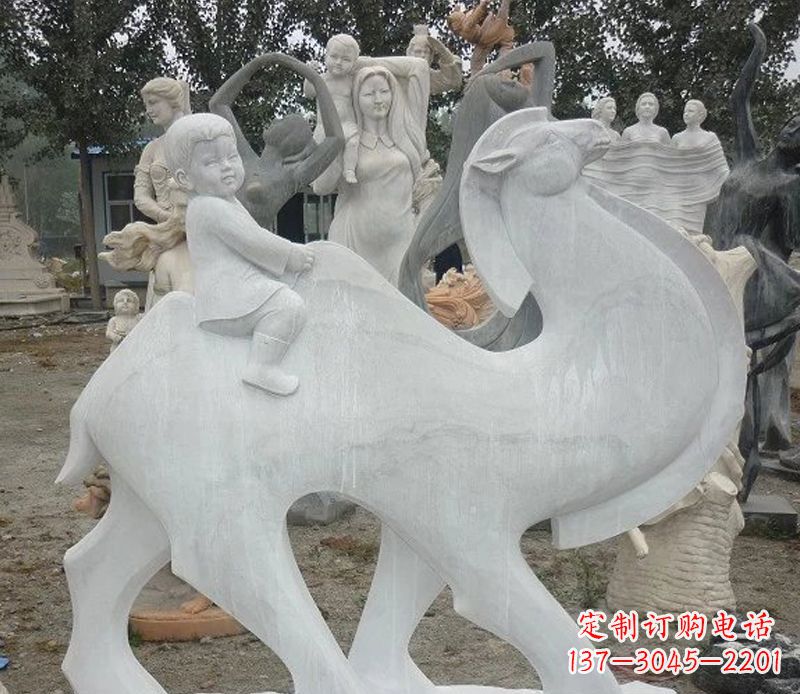 开封小孩骑骆驼石雕