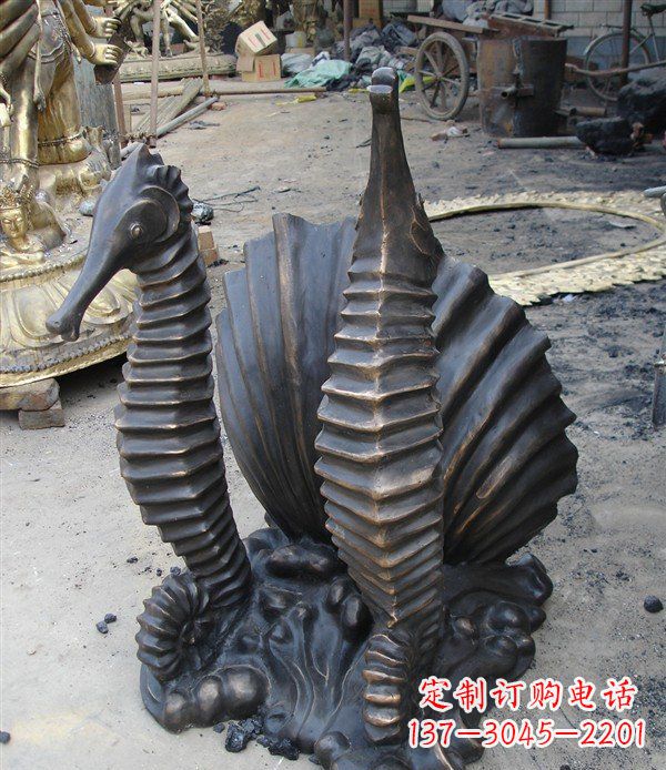 开封小区动物海马铜雕