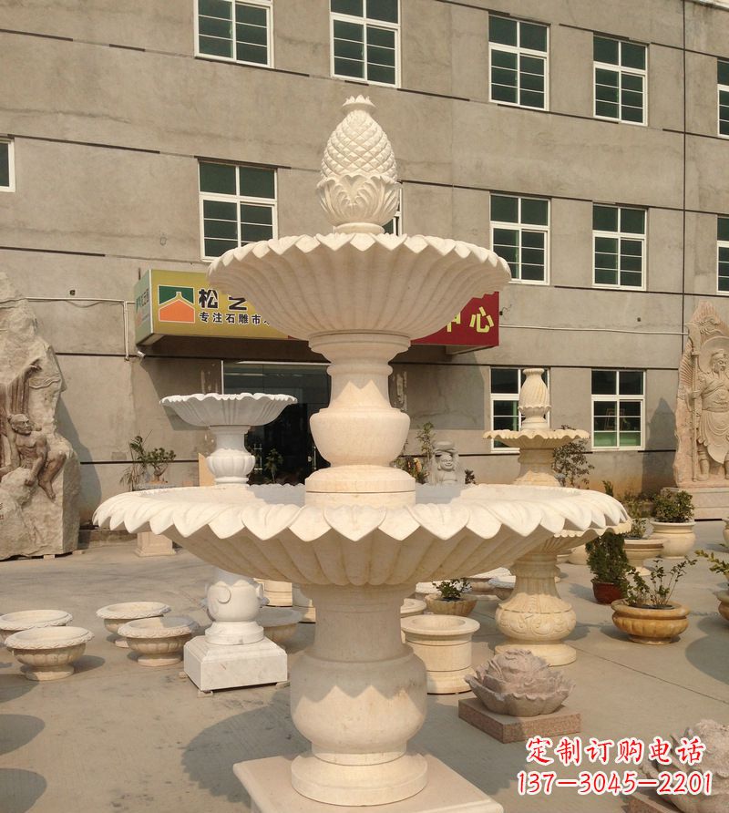 开封小区景观菠萝式喷泉石雕