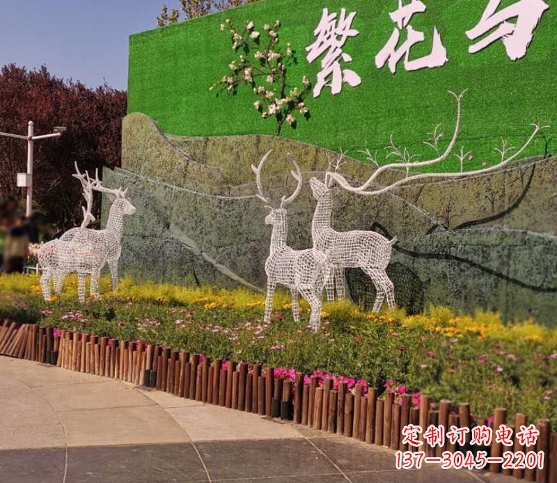 开封小区景观不锈钢梅花鹿