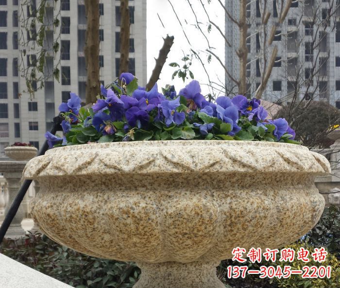开封小区景观大理石花盆石雕