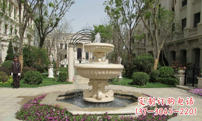 开封小区景观大理石喷泉石雕 (7)