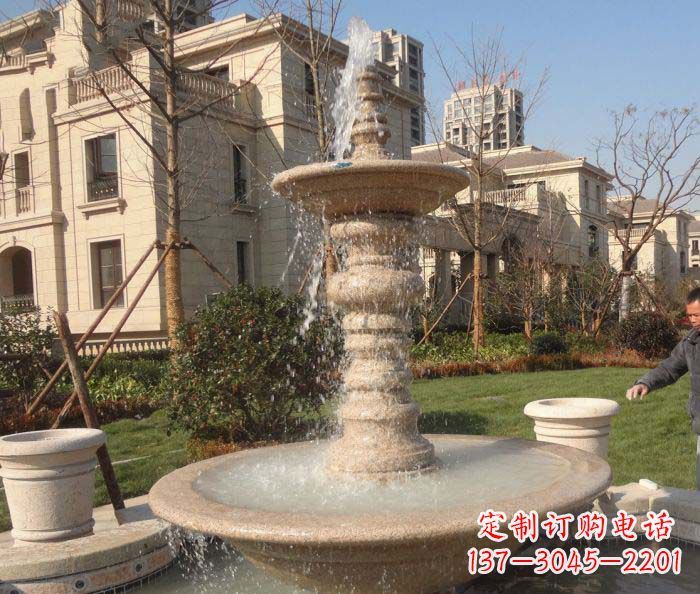 开封小区景观多层喷泉石雕 (2)