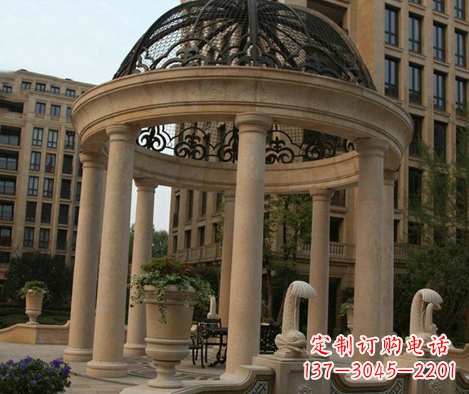 开封小区景观欧式石雕凉亭