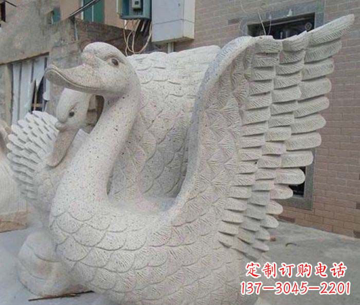 开封小区景观天鹅石雕喷泉