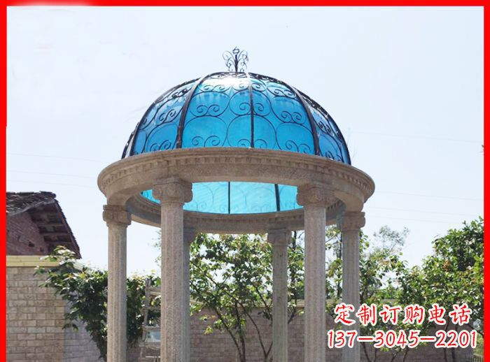 开封小区欧式圆顶凉亭石雕_2