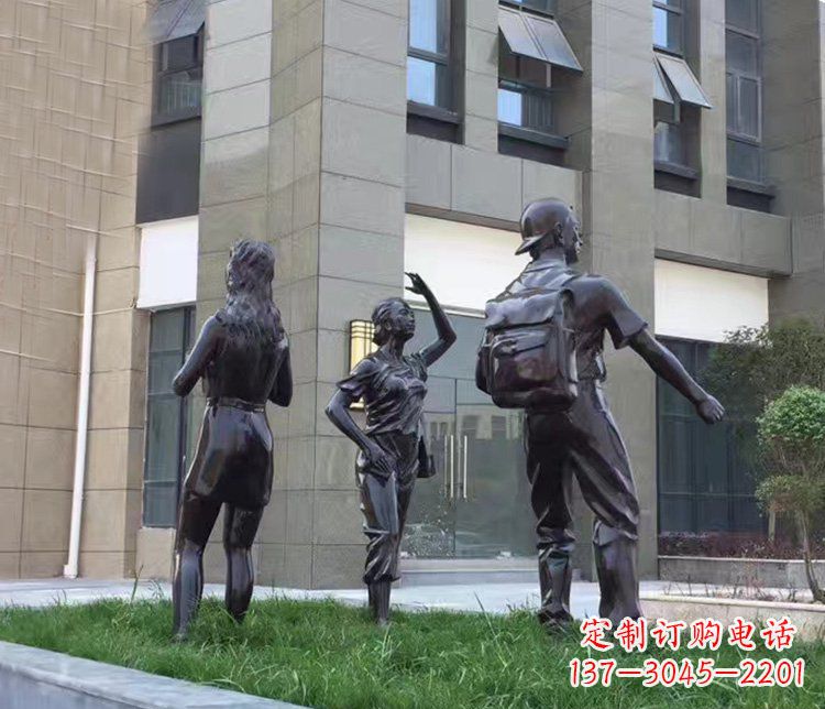 开封小区铜雕美女人物雕塑