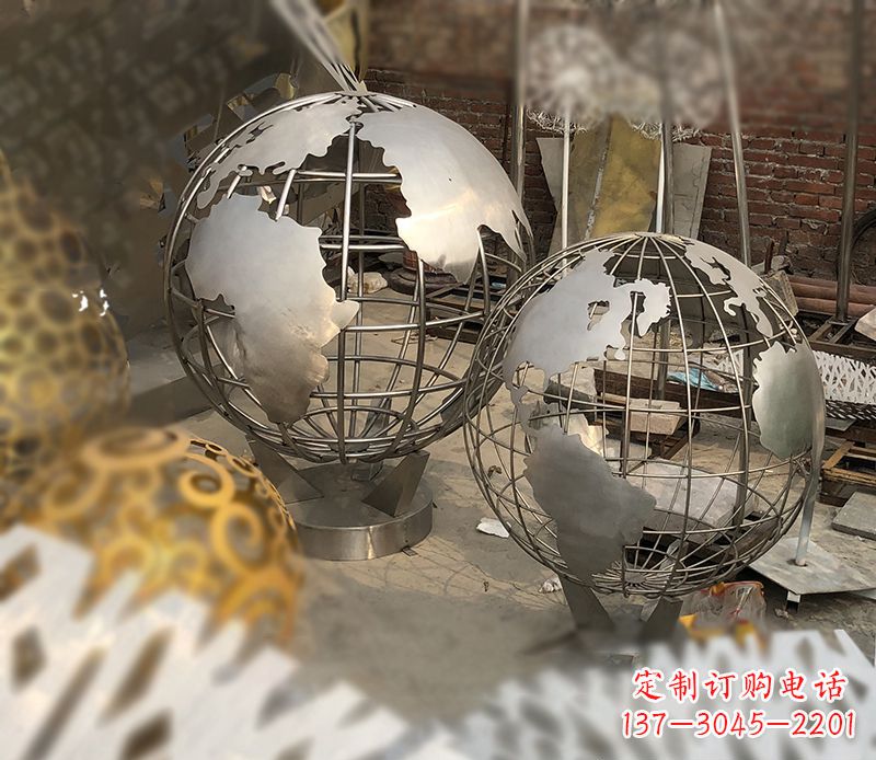 开封校园不锈钢地球仪雕塑112