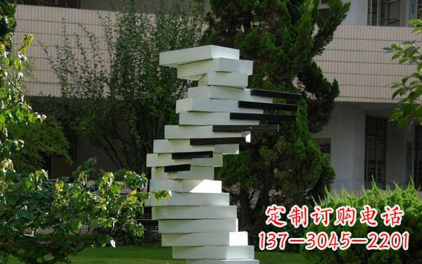 开封校园不锈钢书本雕塑222