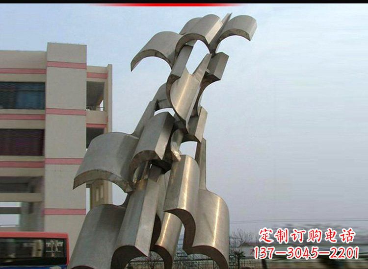开封校园不锈钢书本景观雕塑