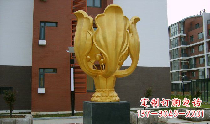 开封校园不锈钢紫荆花雕塑