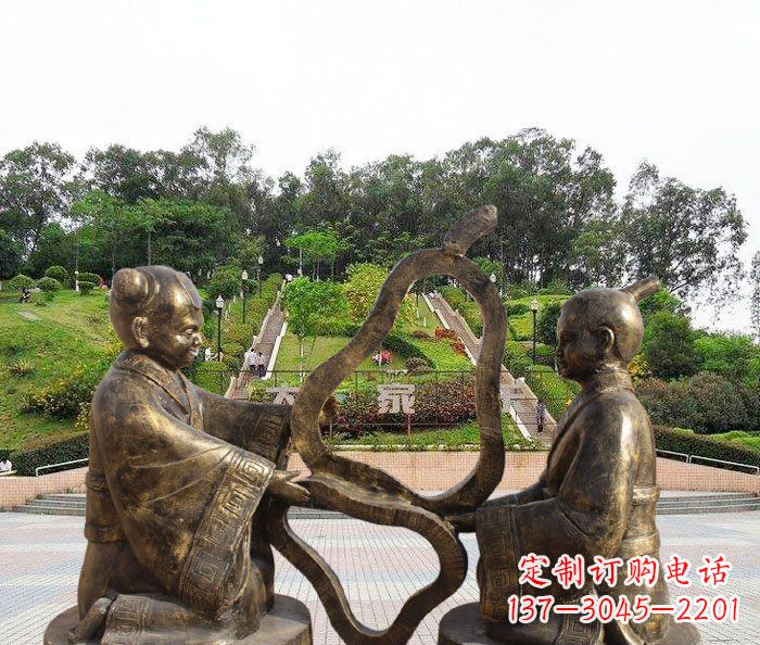 开封校园抽象孔融让梨铜雕