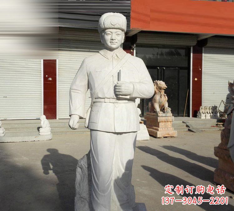 开封校园大理石立式雷锋雕塑