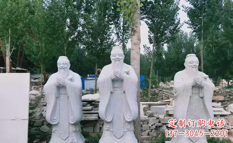 开封校园古代名人伟人孔子石雕