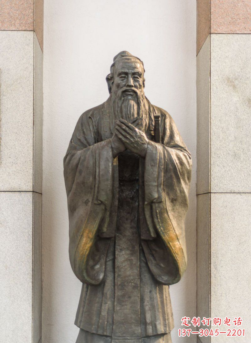 开封校园孔子名人铜雕