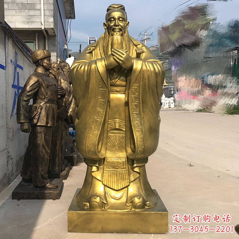 开封校园孔子铜雕像