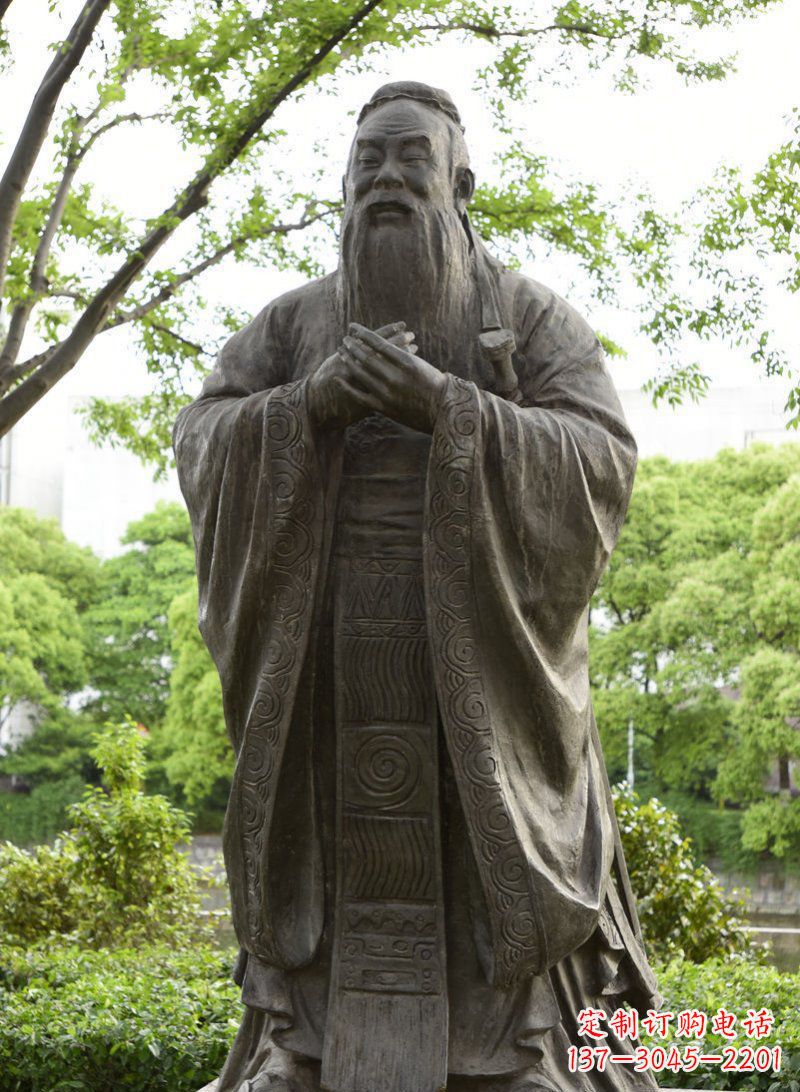 开封校园孔子行教像铜雕 (2)