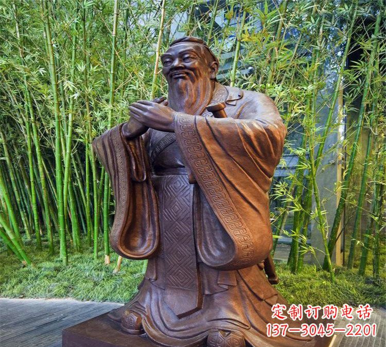 开封校园孔子行教像铜雕