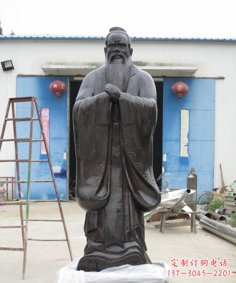 开封校园老子古代名人铜雕