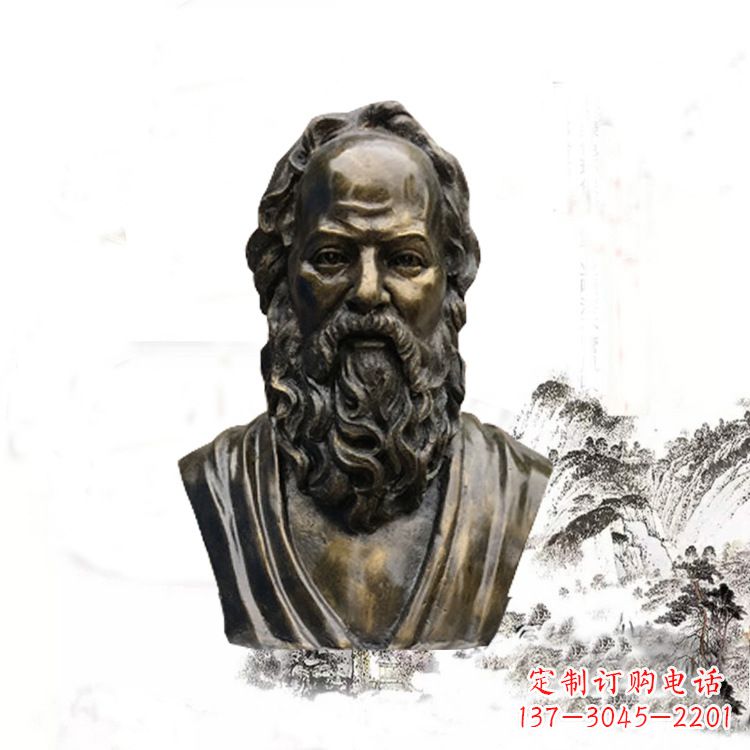 开封校园名人苏格拉底头像雕塑