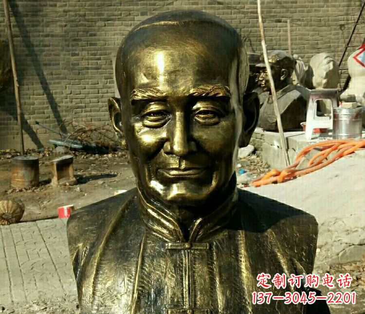 开封校园名人叶圣陶胸像铜雕