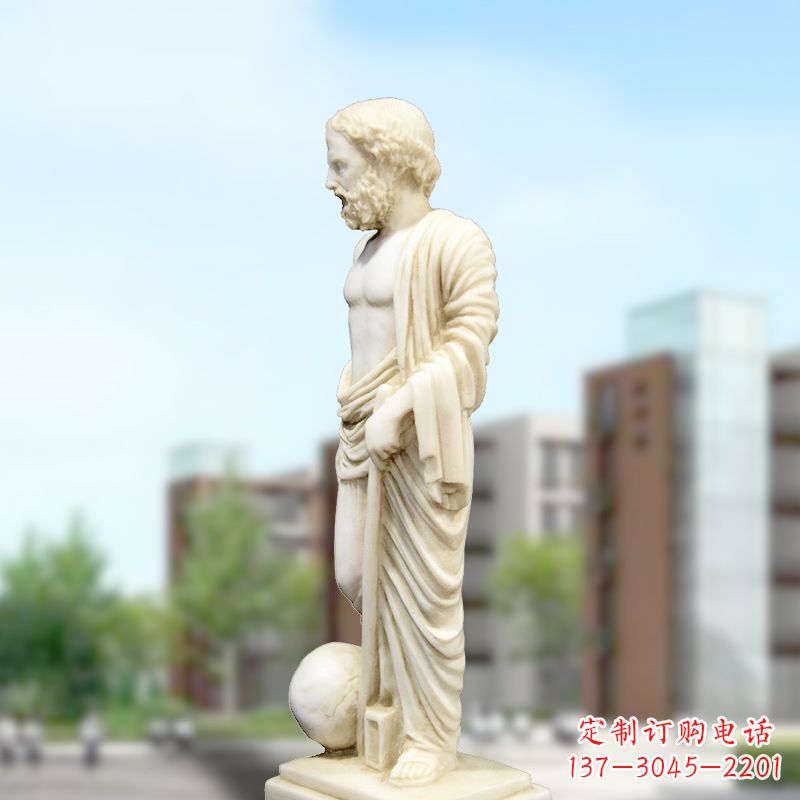 开封校园名人著名物理学家阿基米德石雕塑像