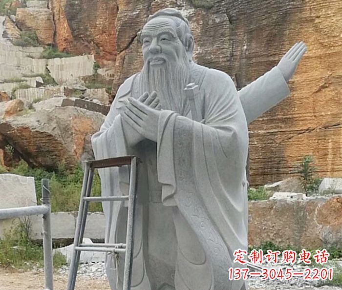 开封校园人物大理石孔子石雕