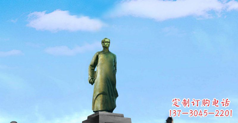 开封校园朱自清近代名人铜雕