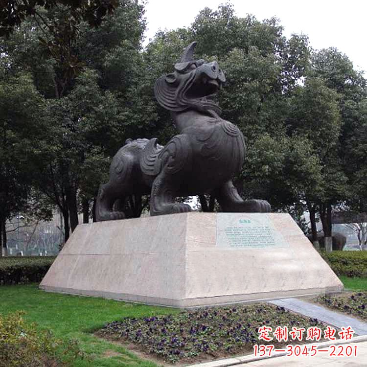 开封獬豸神兽雕塑-公园上古神兽景观雕塑