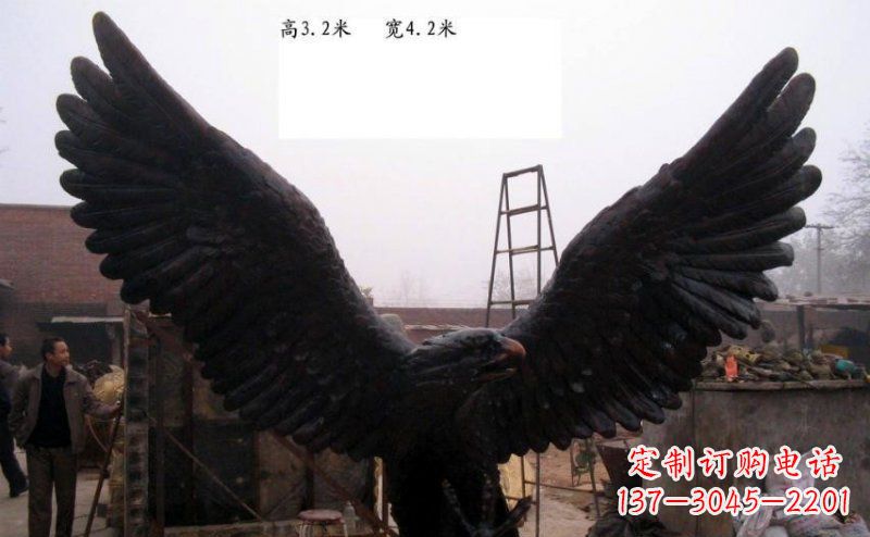 开封雄鹰展翅老鹰铜雕