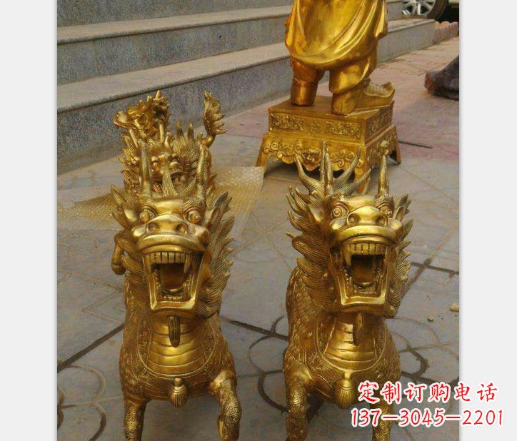 开封银行铜雕麒麟雕塑