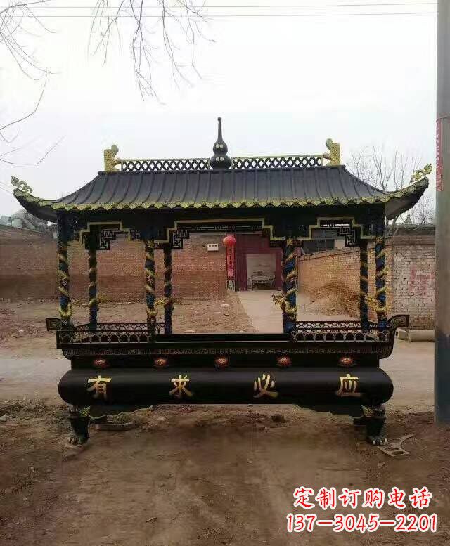 开封有求必应方形香炉铜雕