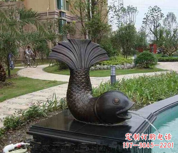 开封鱼喷泉铜雕