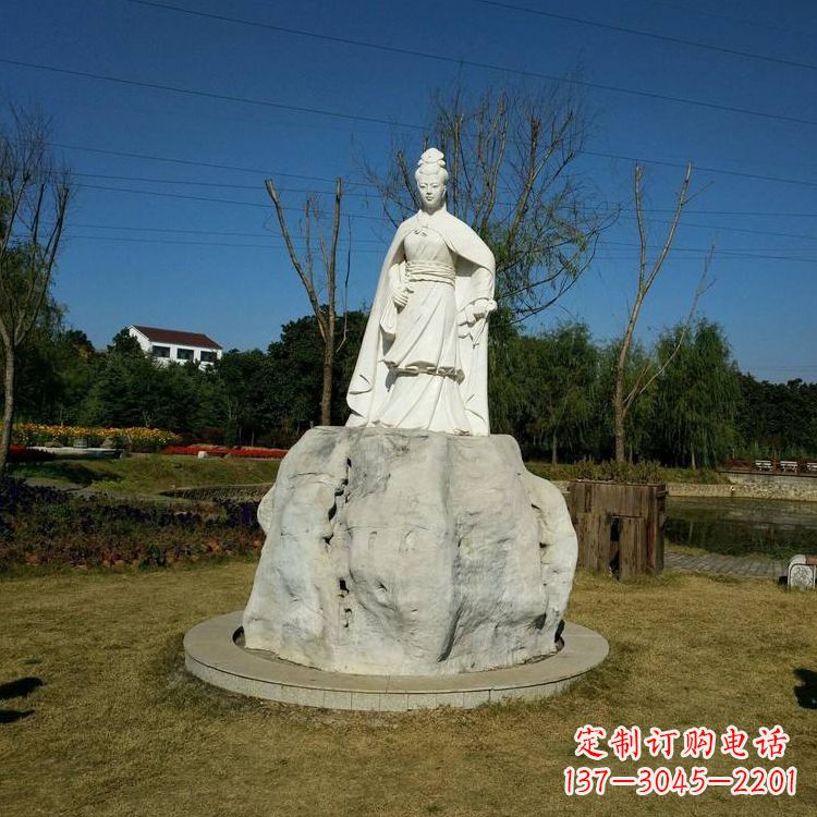 开封虞姬石雕塑-公园历史名人楚汉时期美女雕像