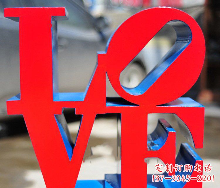 开封园林不锈钢love字母雕塑