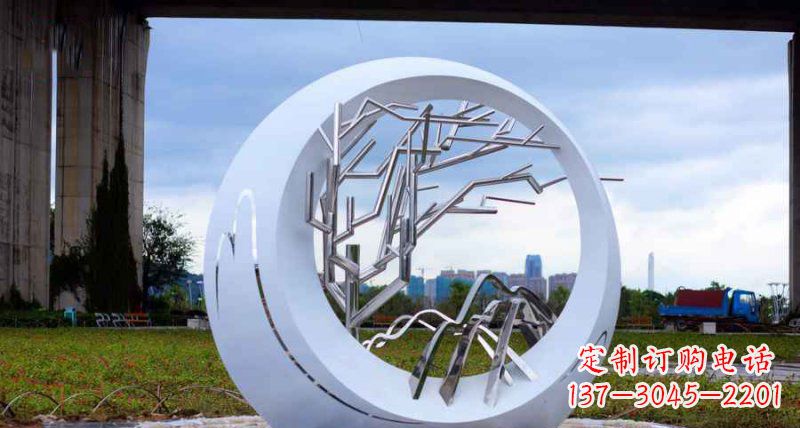 开封园林不锈钢抽象树枝雕塑