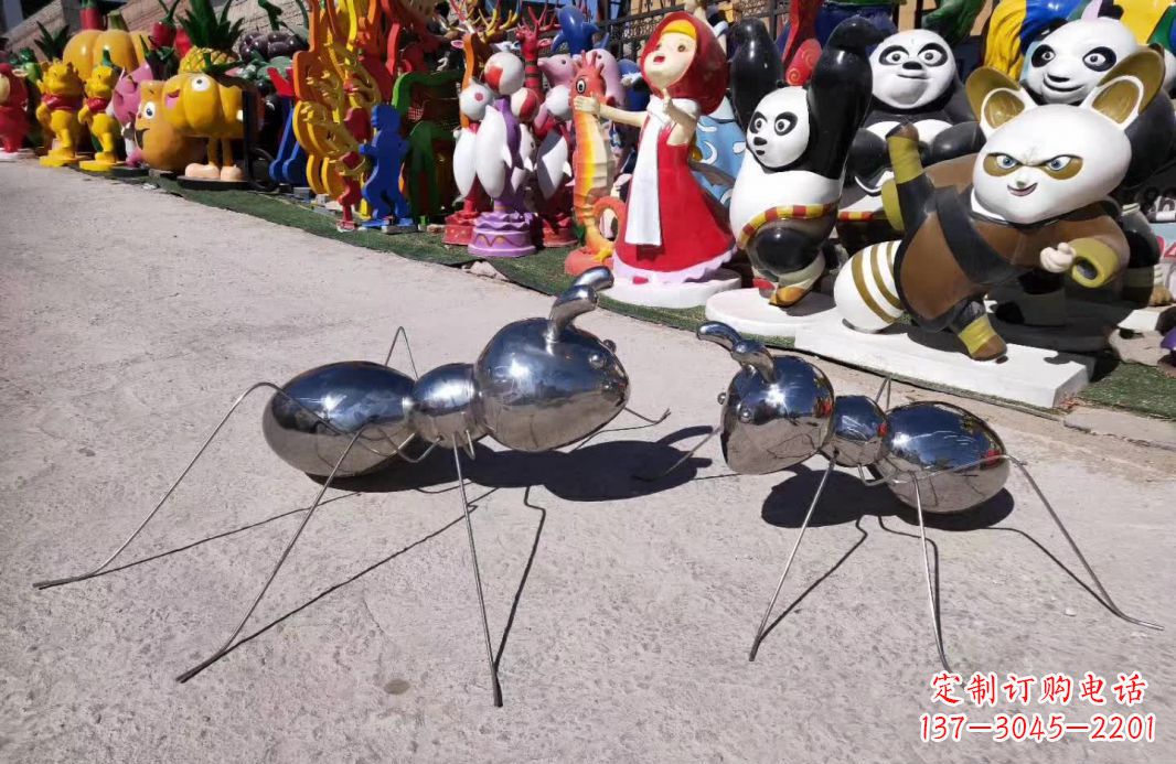 开封园林不锈钢仿真蚂蚁雕塑