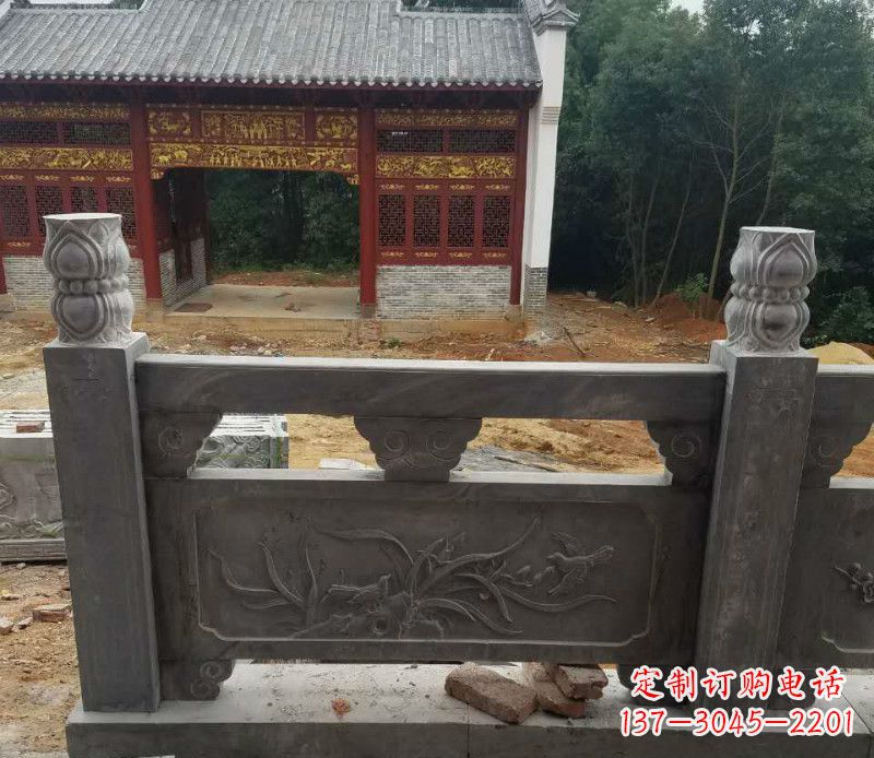 开封园林仿古兰花石浮雕栏板景观石雕