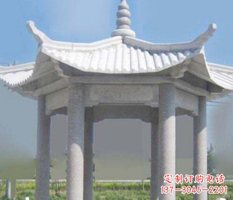 开封园林仿古石凉亭景观石雕