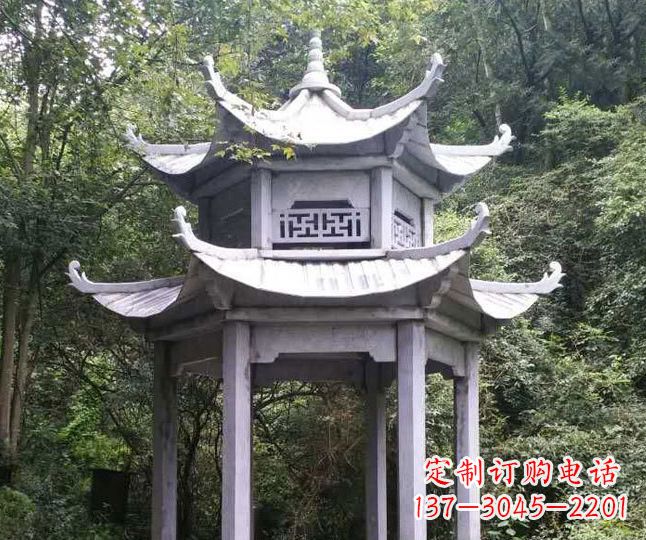 开封园林仿古石凉亭景观石雕 (3)