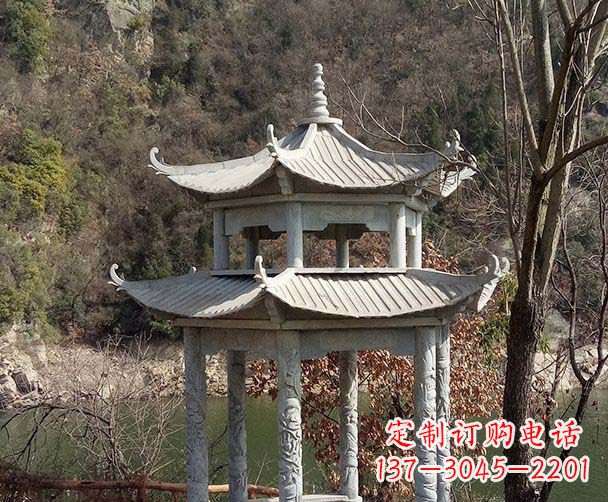 开封园林仿古双层石雕凉亭