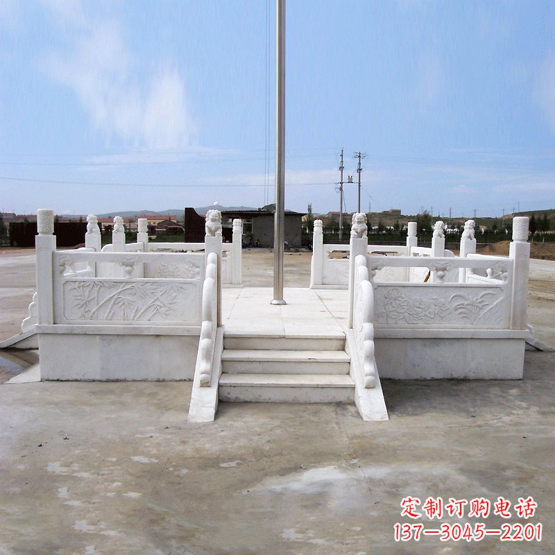 开封园林广场升旗台汉白玉石雕国旗台
