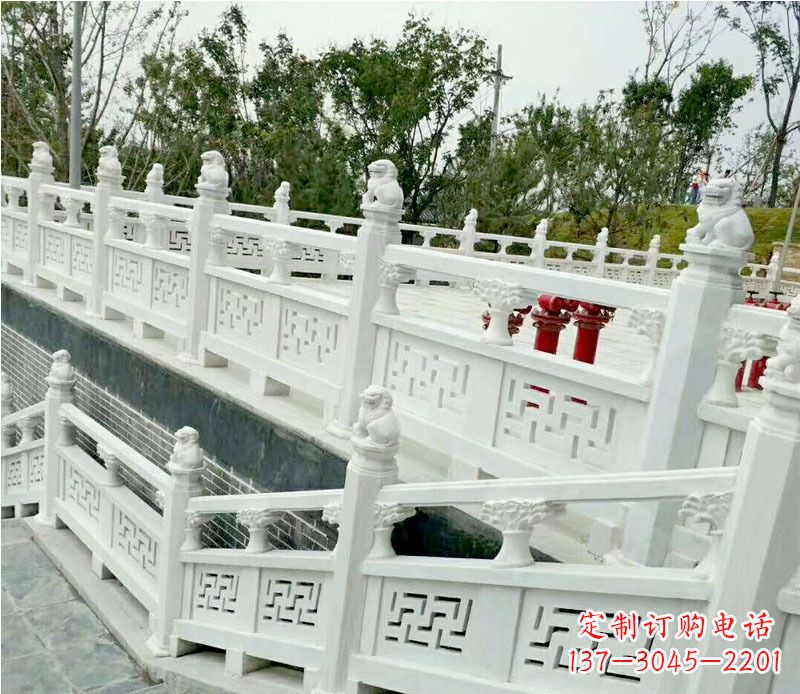 开封园林汉白玉栏板景观石雕 (2)