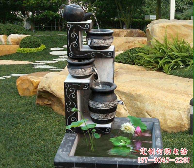 开封园林景观茶壶流水池石雕