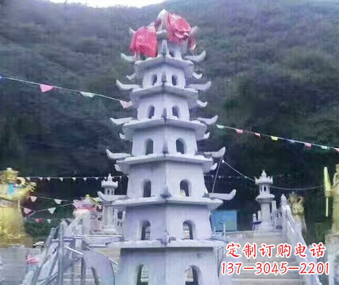 开封园林景观大理石宝塔石雕