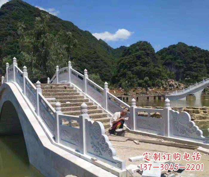 开封园林景观大理石桥栏板石雕_1