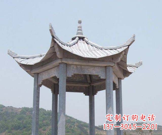 开封园林景观单层石雕凉亭 (2)